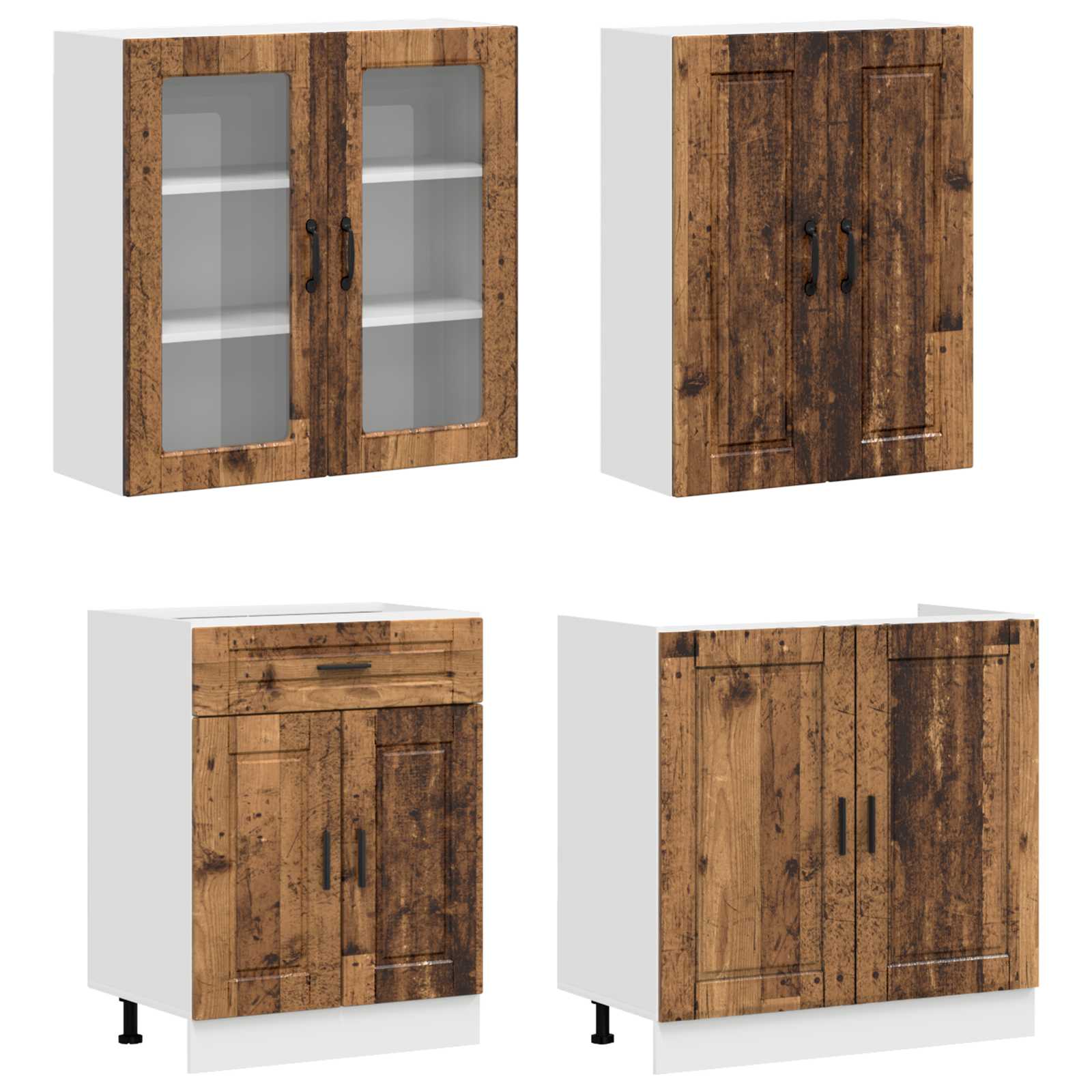 vidaXL Kitchen Unit PORTO 8 pcs Old Wood Engineered Wood 3