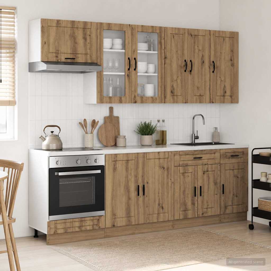 vidaXL Kitchen Unit PORTO 8 pcs Artisan Oak Engineered Wood 1