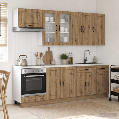 vidaXL Kitchen Unit PORTO 8 pcs Artisan Oak Engineered Wood 1