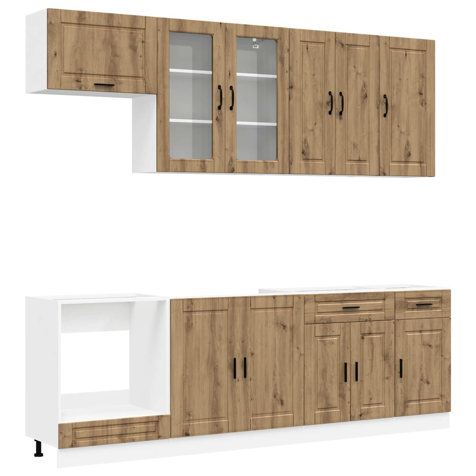 vidaXL Kitchen Unit PORTO 8 pcs Artisan Oak Engineered Wood 2