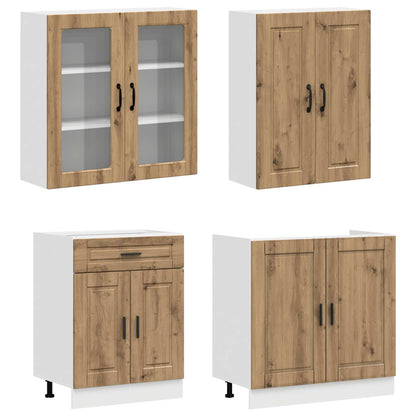 vidaXL Kitchen Unit PORTO 8 pcs Artisan Oak Engineered Wood 3
