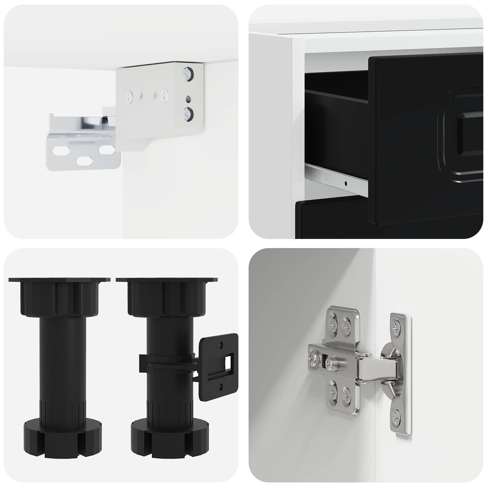 vidaXL Kitchen Unit KALMAR 8 pcs Black Engineered Wood 5