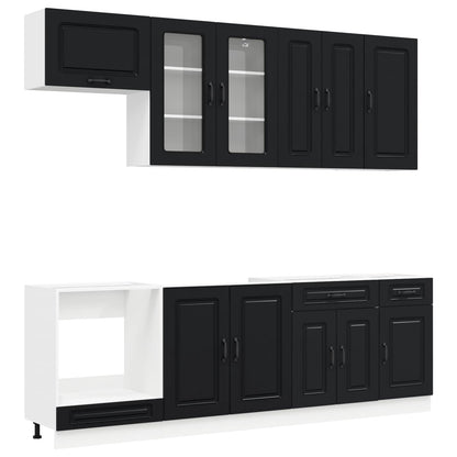 vidaXL Kitchen Unit KALMAR 8 pcs Black Engineered Wood 2