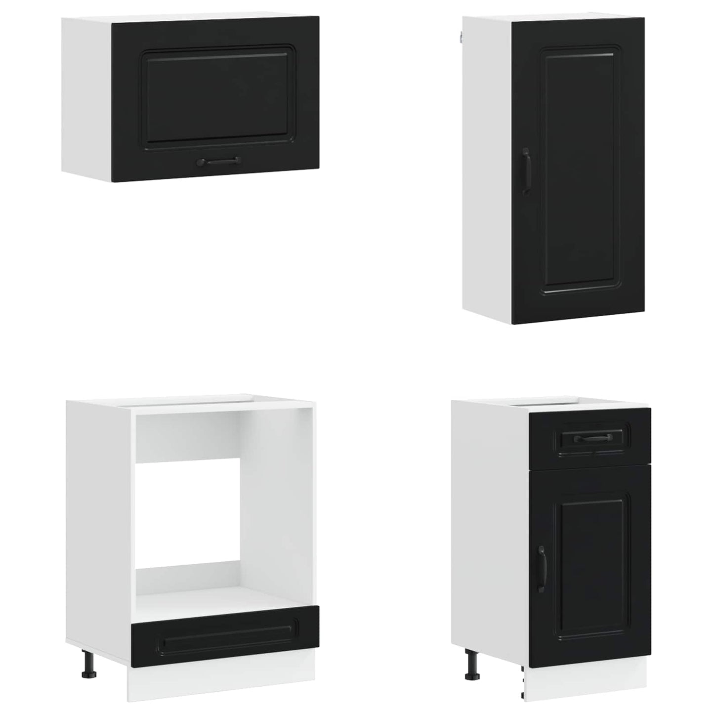 vidaXL Kitchen Unit KALMAR 8 pcs Black Engineered Wood 4