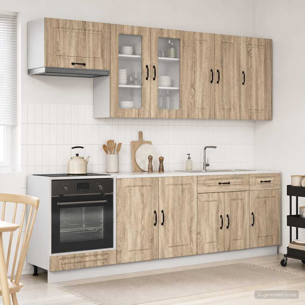 vidaXL Kitchen Unit KALMAR 8 pcs Sonoma Oak Engineered Wood 1