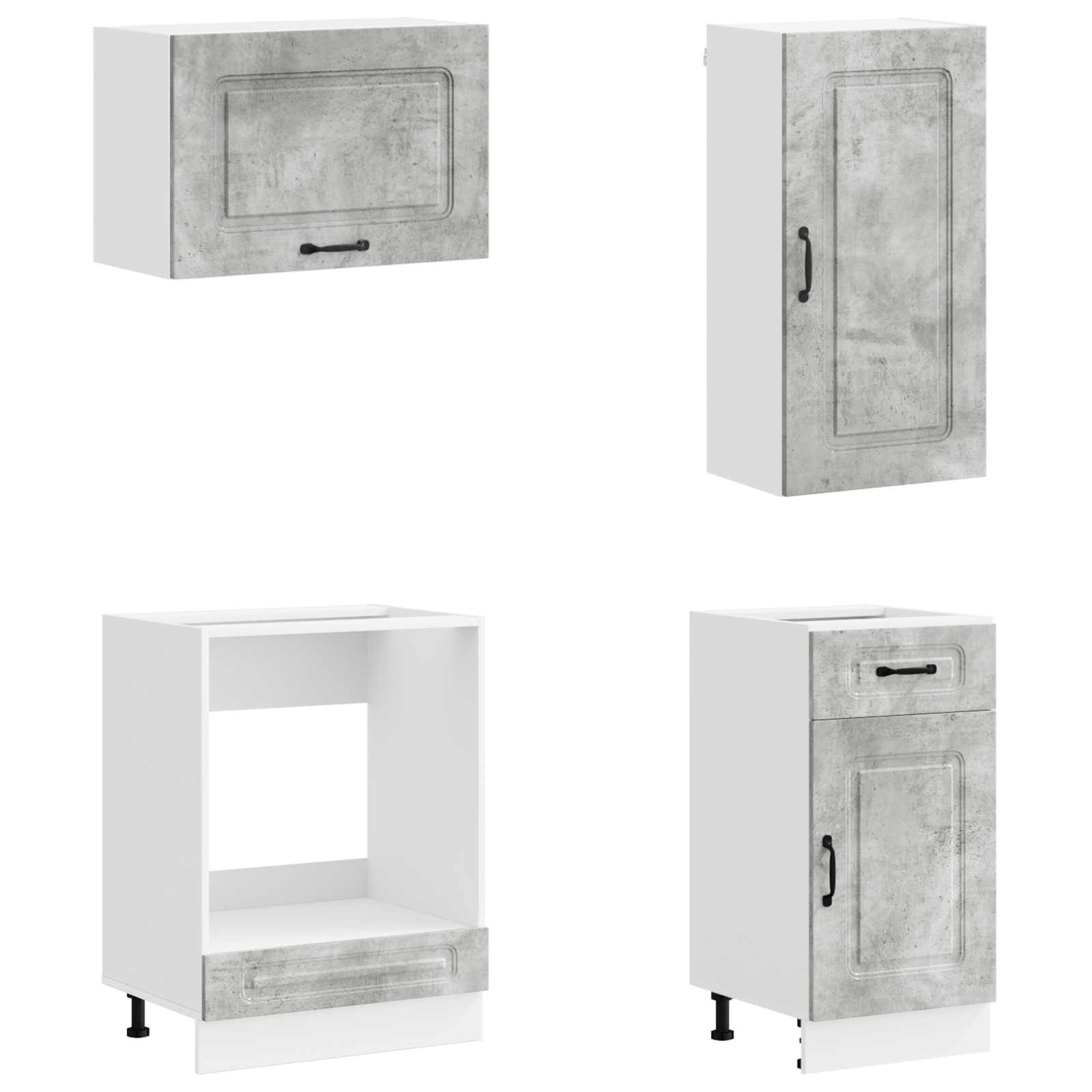 vidaXL Kitchen Unit KALMAR 8 pcs Concrete Grey Engineered Wood 4
