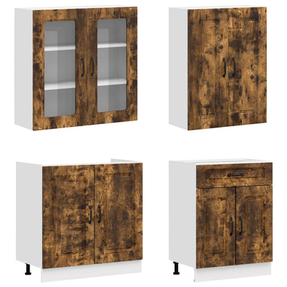 vidaXL Kitchen Unit KALMAR 8 pcs Smoked Oak Engineered Wood 3