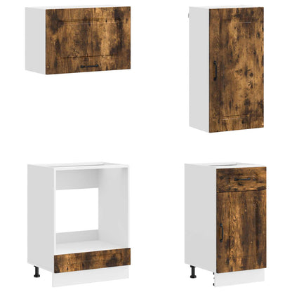 vidaXL Kitchen Unit KALMAR 8 pcs Smoked Oak Engineered Wood 4