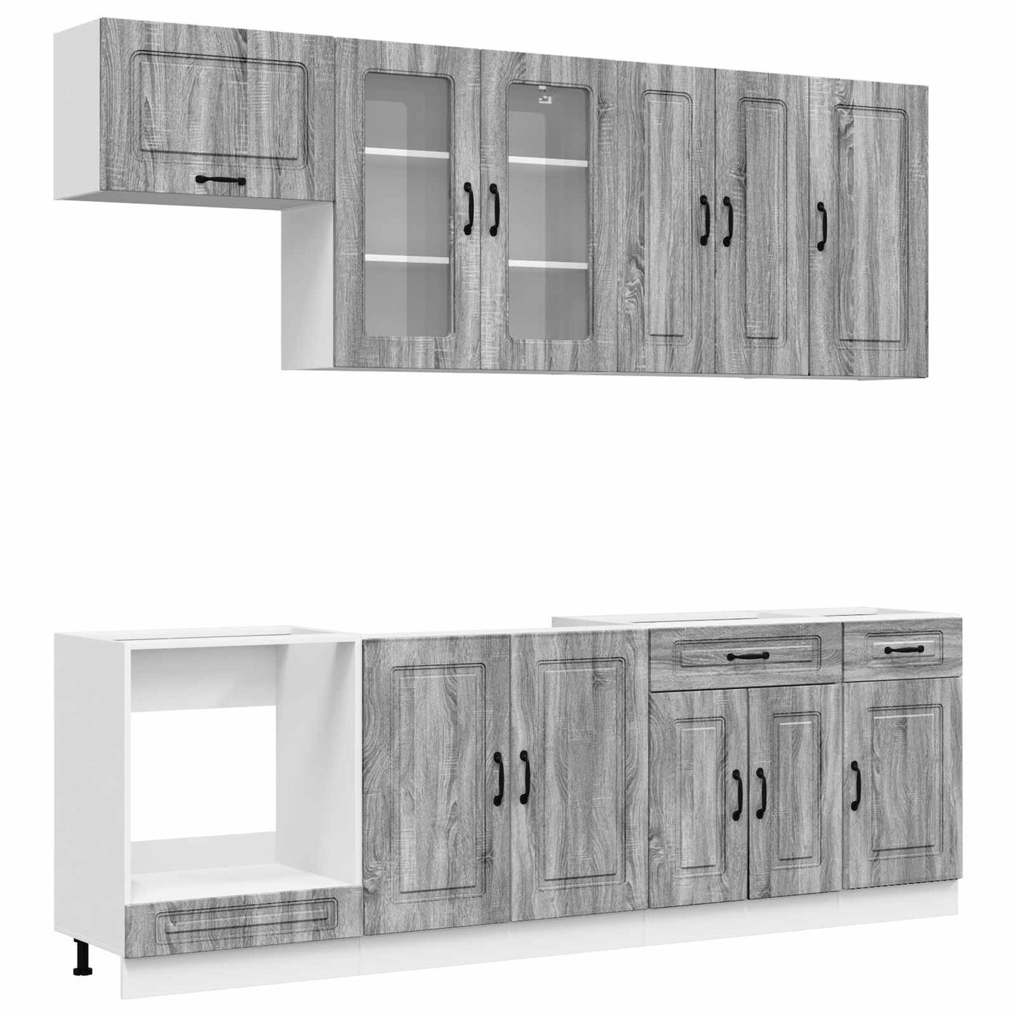 vidaXL Kitchen Unit KALMAR 8 pcs Grey Sonoma Engineered Wood 2
