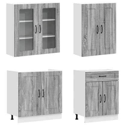 vidaXL Kitchen Unit KALMAR 8 pcs Grey Sonoma Engineered Wood 3