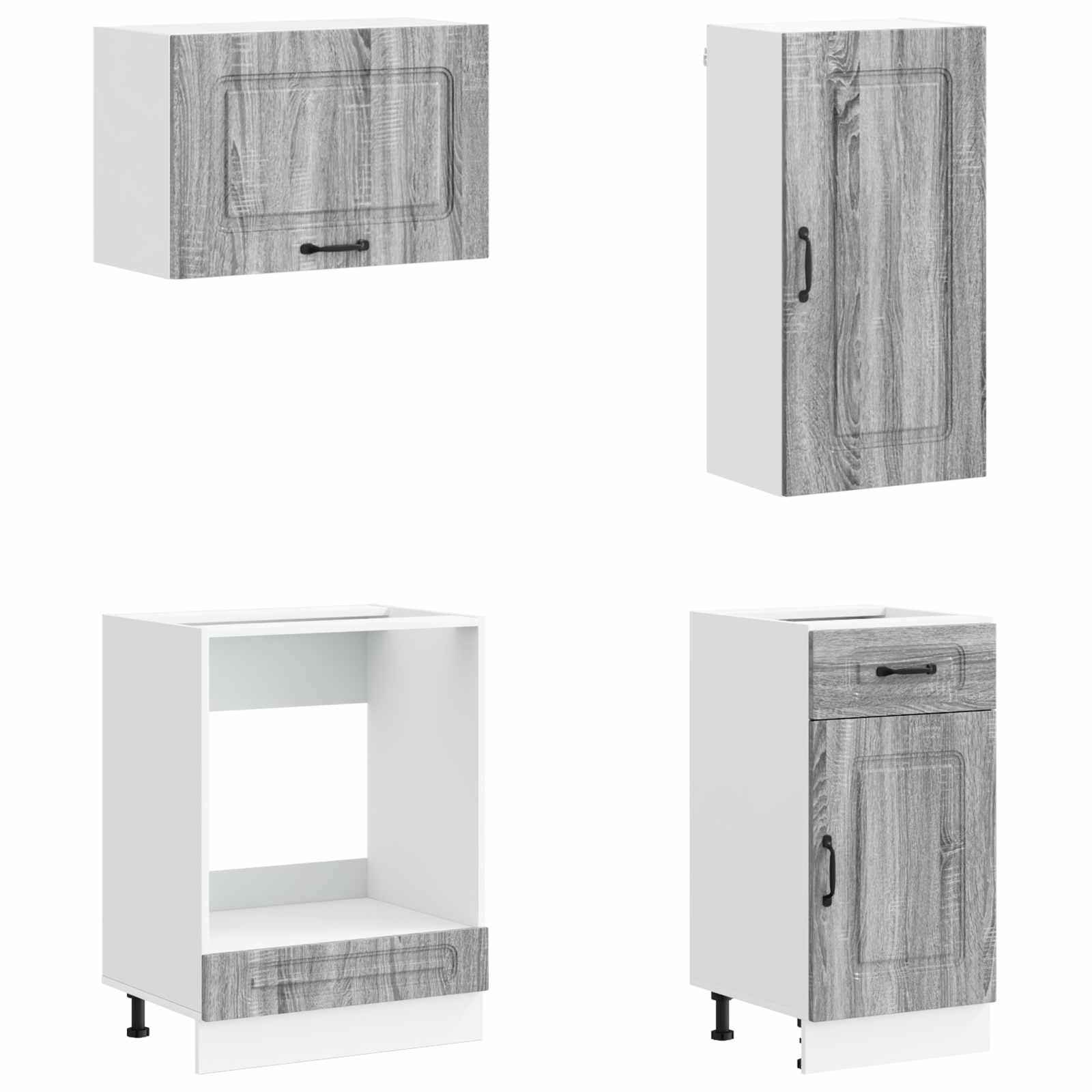 vidaXL Kitchen Unit KALMAR 8 pcs Grey Sonoma Engineered Wood 4