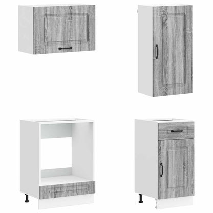 vidaXL Kitchen Unit KALMAR 8 pcs Grey Sonoma Engineered Wood 4