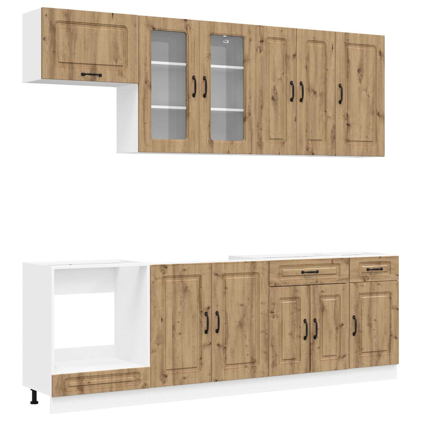 vidaXL Kitchen Unit KALMAR 8 pcs Artisan Oak Engineered Wood 1