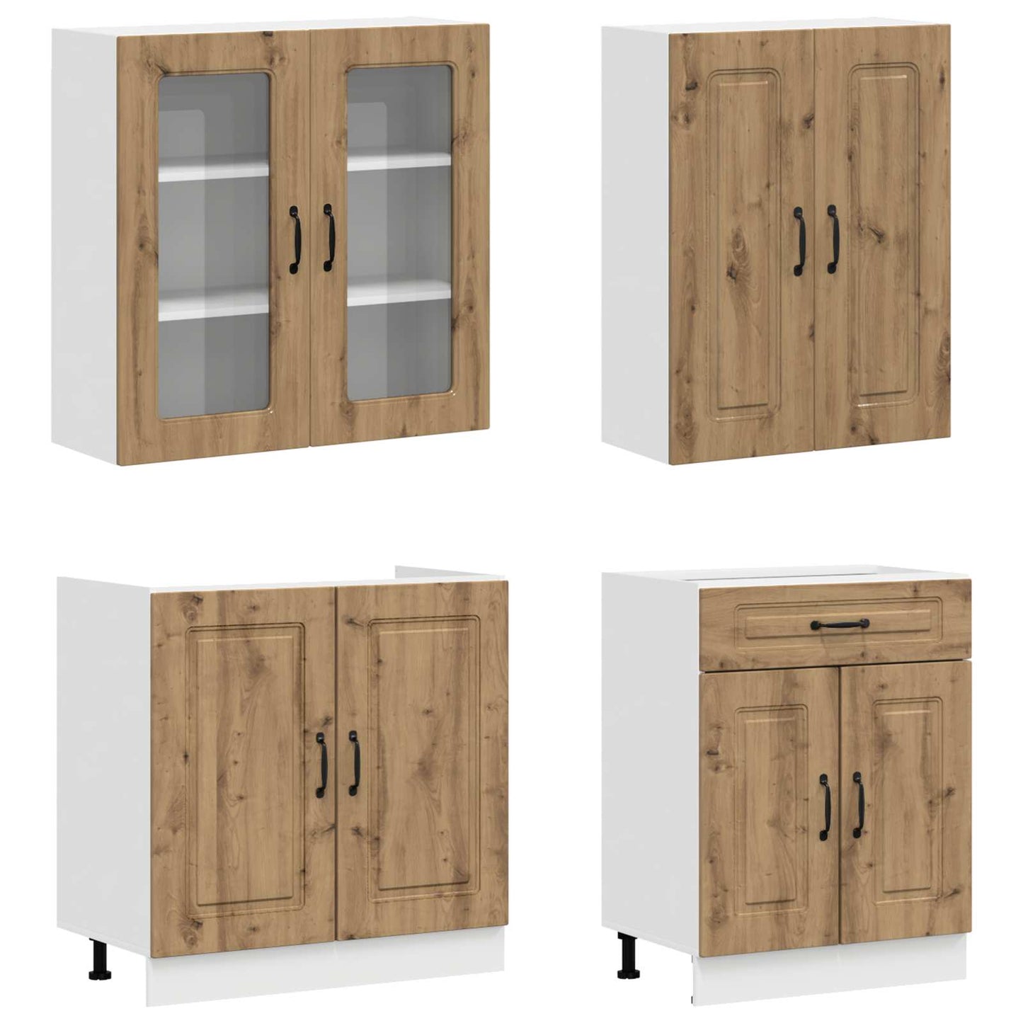 vidaXL Kitchen Unit KALMAR 8 pcs Artisan Oak Engineered Wood 2