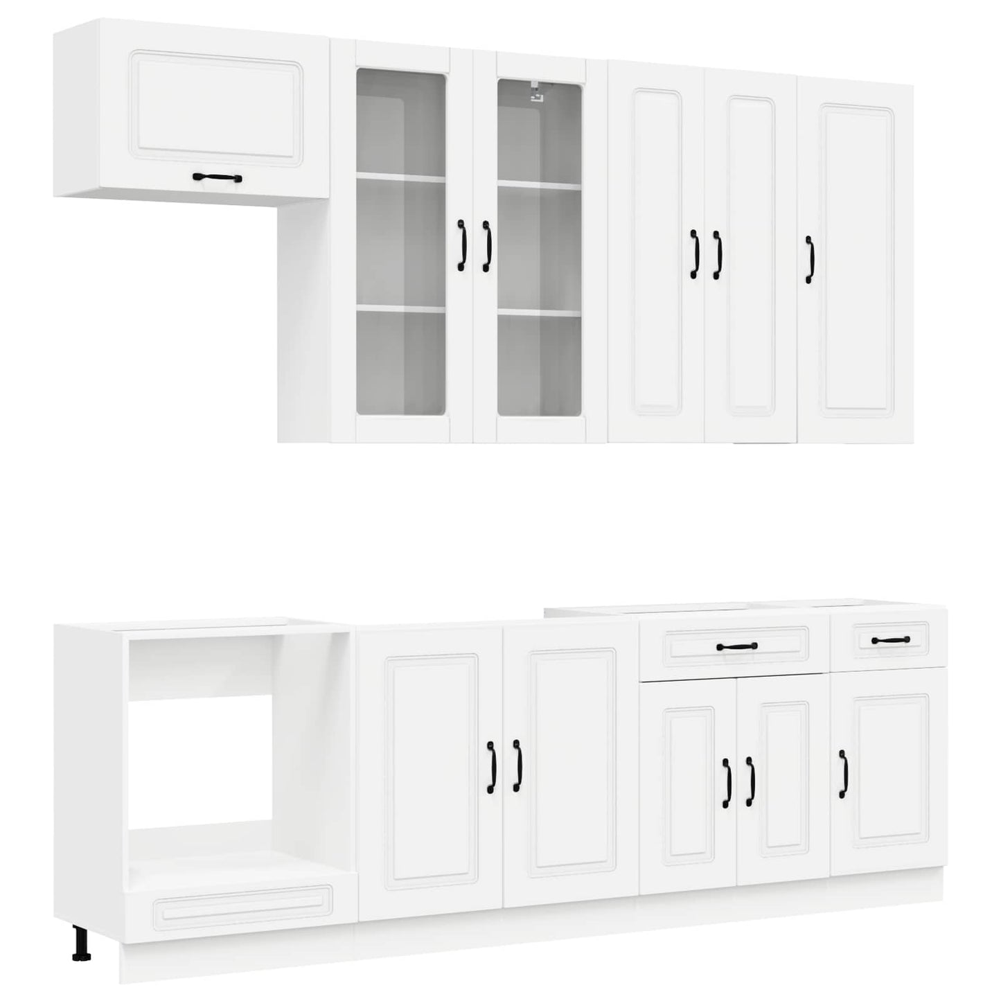 vidaXL Kitchen Unit KALMAR 8 pcs White Engineered Wood 1