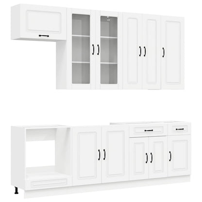 vidaXL Kitchen Unit KALMAR 8 pcs White Engineered Wood 1