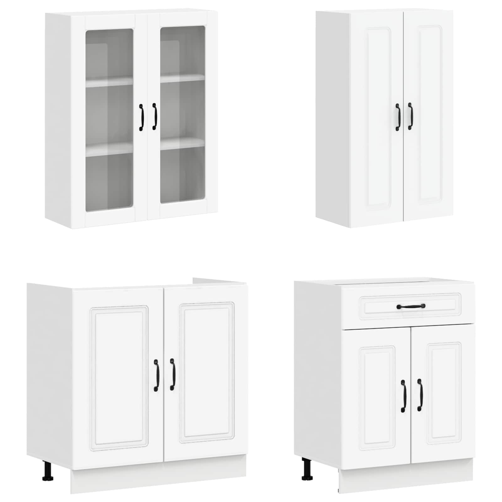 vidaXL Kitchen Unit KALMAR 8 pcs White Engineered Wood 2