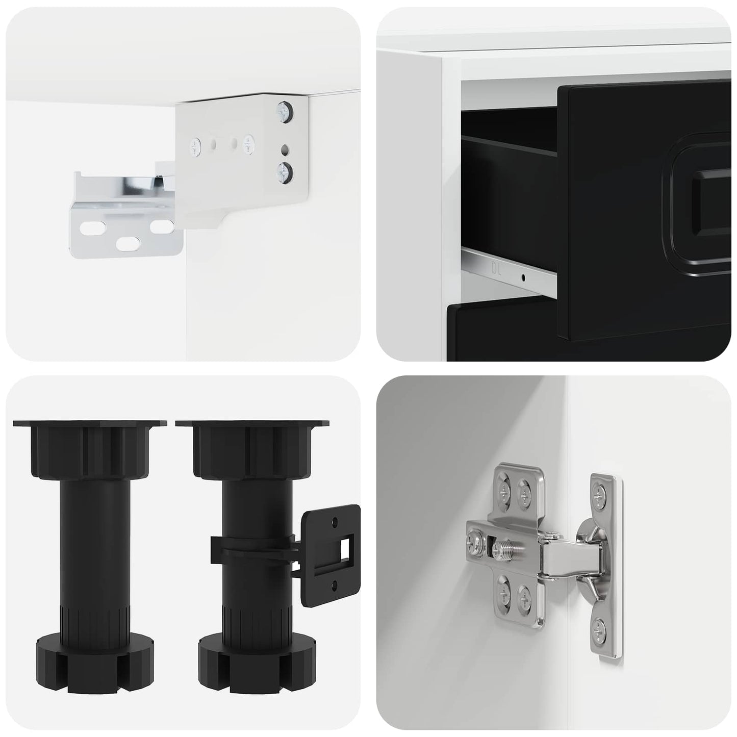 vidaXL Kitchen Unit KALMAR 8 pcs Black Engineered Wood 5