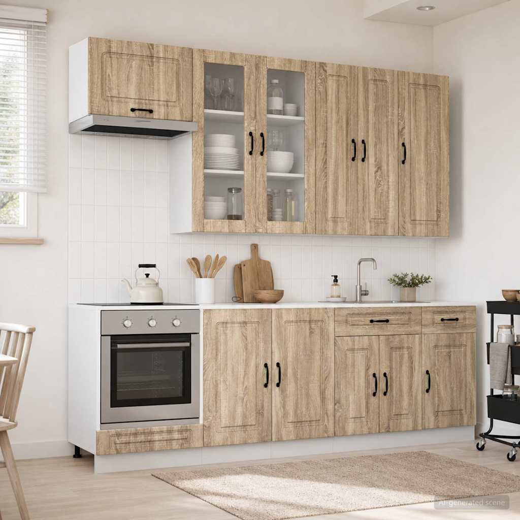 vidaXL Kitchen Unit KALMAR 8 pcs Sonoma Oak Engineered Wood 1