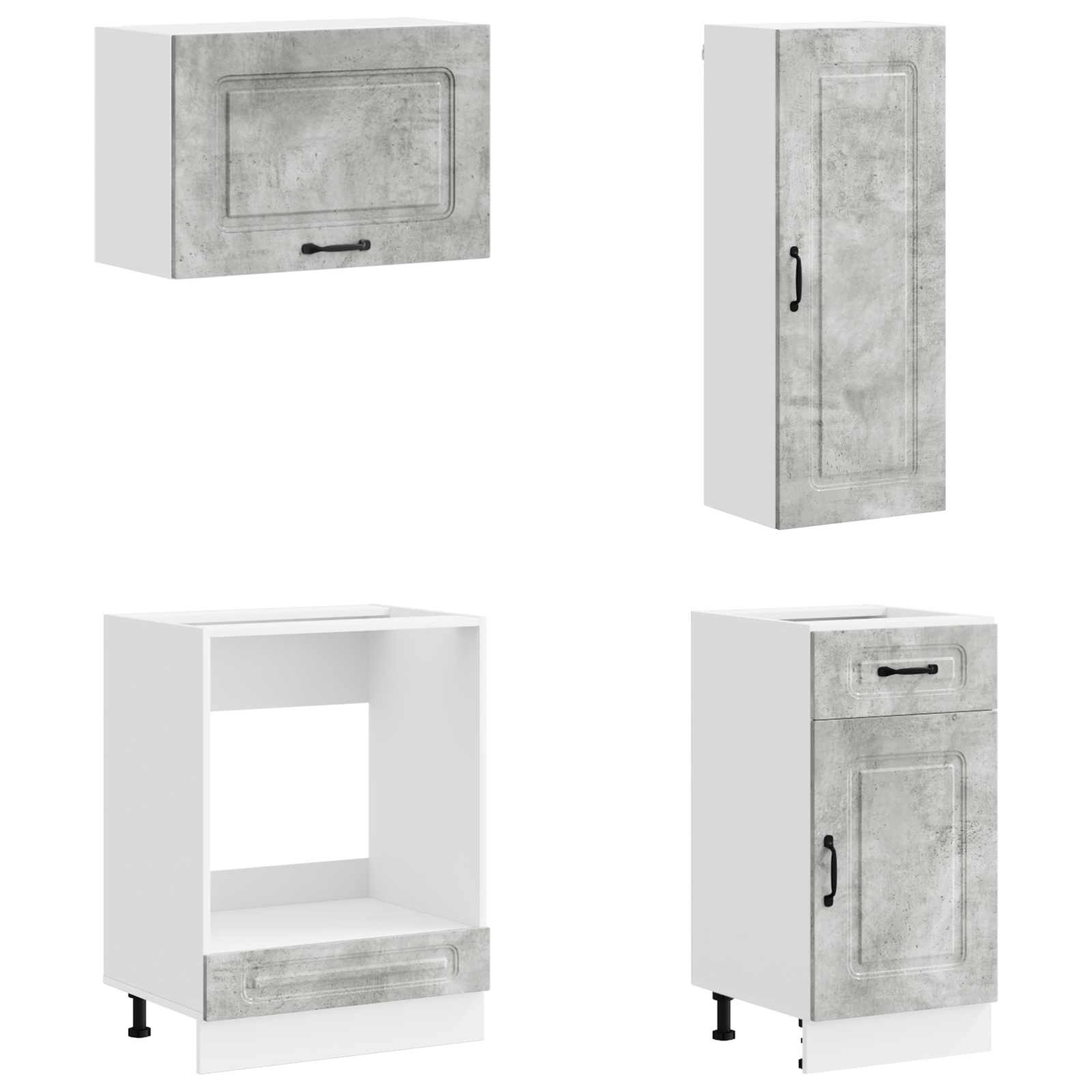 vidaXL Kitchen Unit KALMAR 8 pcs Concrete Grey Engineered Wood 4