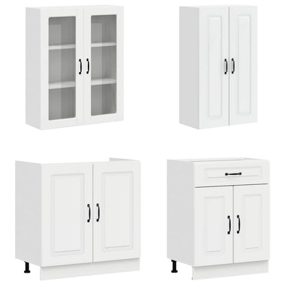 vidaXL Kitchen Unit KALMAR 8 pcs High Gloss White Engineered Wood 3
