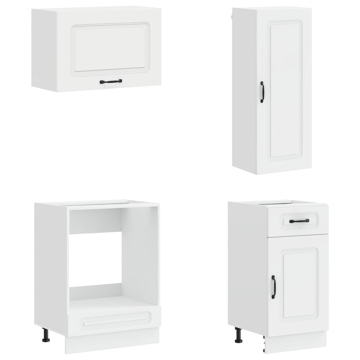 vidaXL Kitchen Unit KALMAR 8 pcs High Gloss White Engineered Wood 4