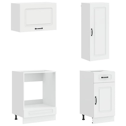 vidaXL Kitchen Unit KALMAR 8 pcs High Gloss White Engineered Wood 4