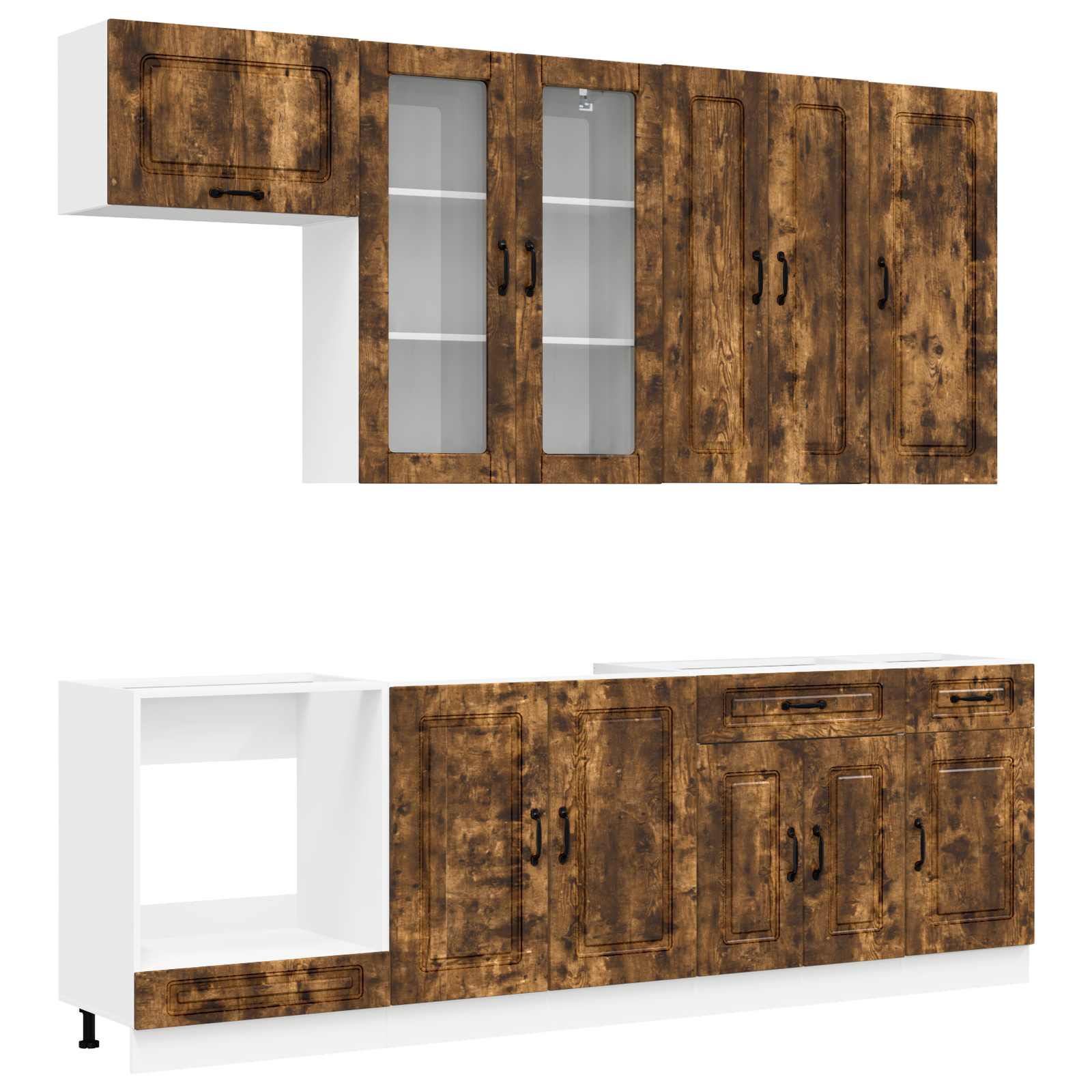 vidaXL Kitchen Unit KALMAR 8 pcs Smoked Oak Engineered Wood 2
