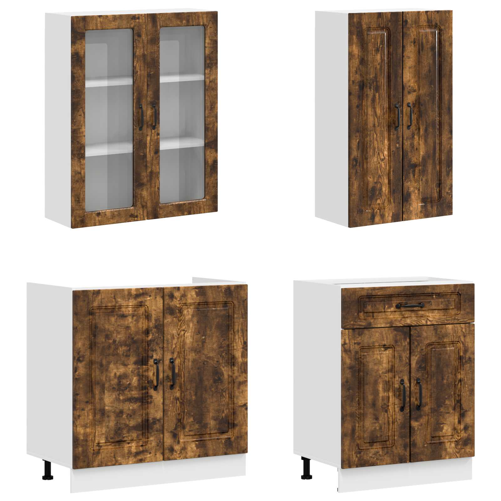 vidaXL Kitchen Unit KALMAR 8 pcs Smoked Oak Engineered Wood 3