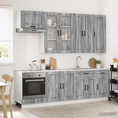 vidaXL Kitchen Unit KALMAR 8 pcs Grey Sonoma Engineered Wood 1