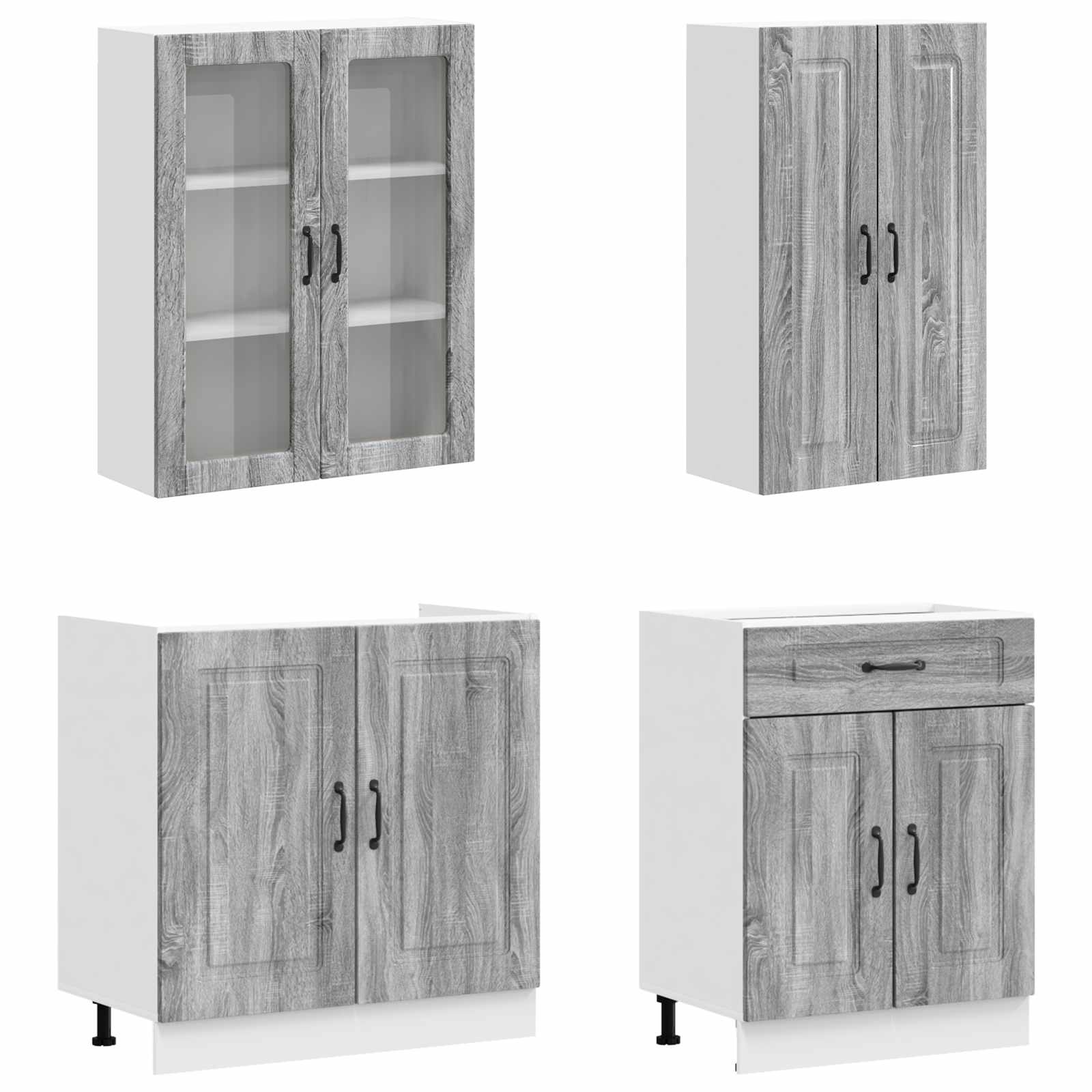 vidaXL Kitchen Unit KALMAR 8 pcs Grey Sonoma Engineered Wood 3