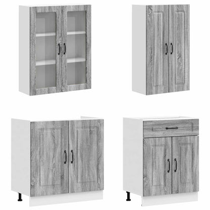 vidaXL Kitchen Unit KALMAR 8 pcs Grey Sonoma Engineered Wood 3