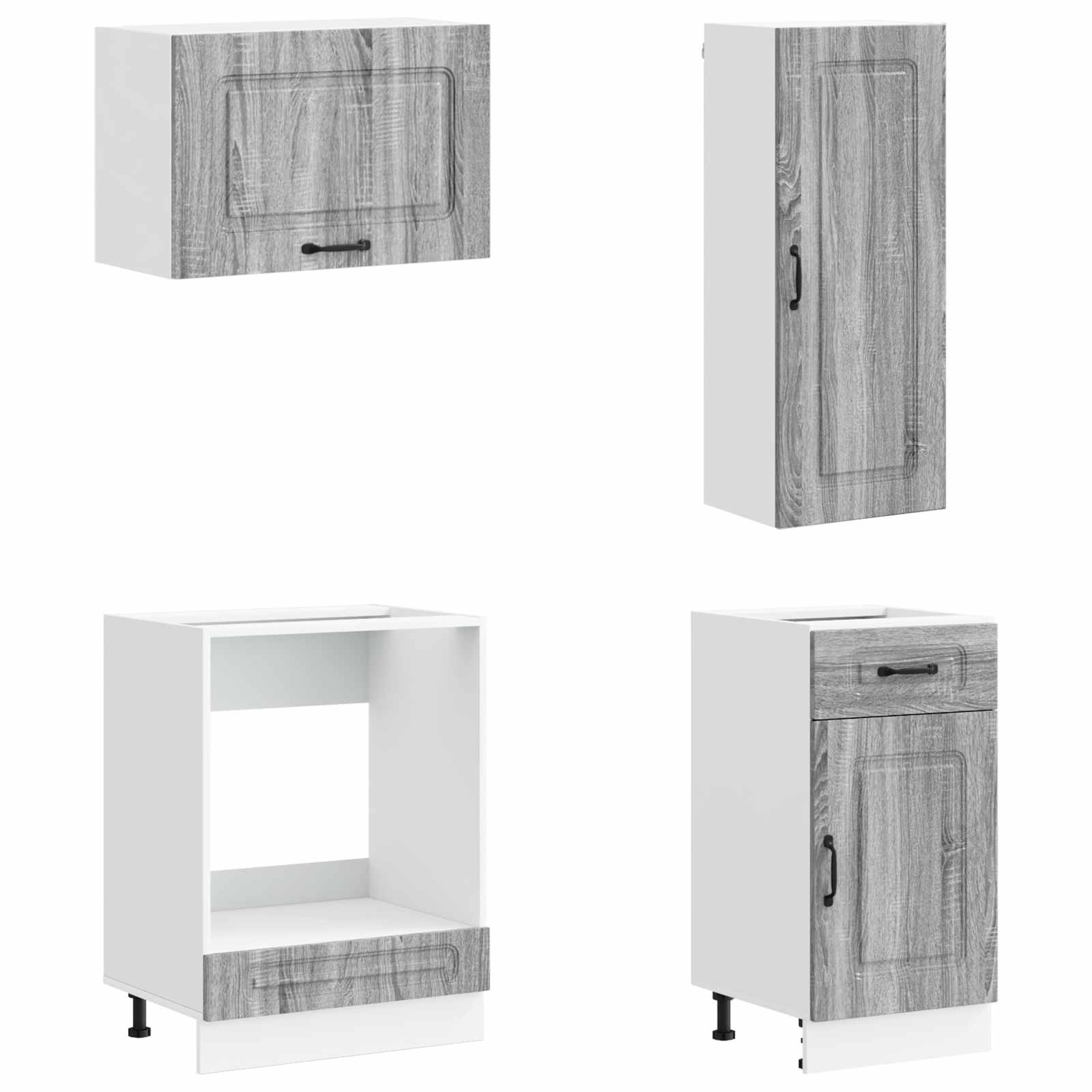 vidaXL Kitchen Unit KALMAR 8 pcs Grey Sonoma Engineered Wood 4