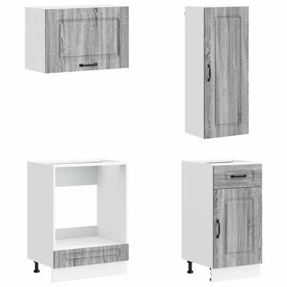 vidaXL Kitchen Unit KALMAR 8 pcs Grey Sonoma Engineered Wood 4