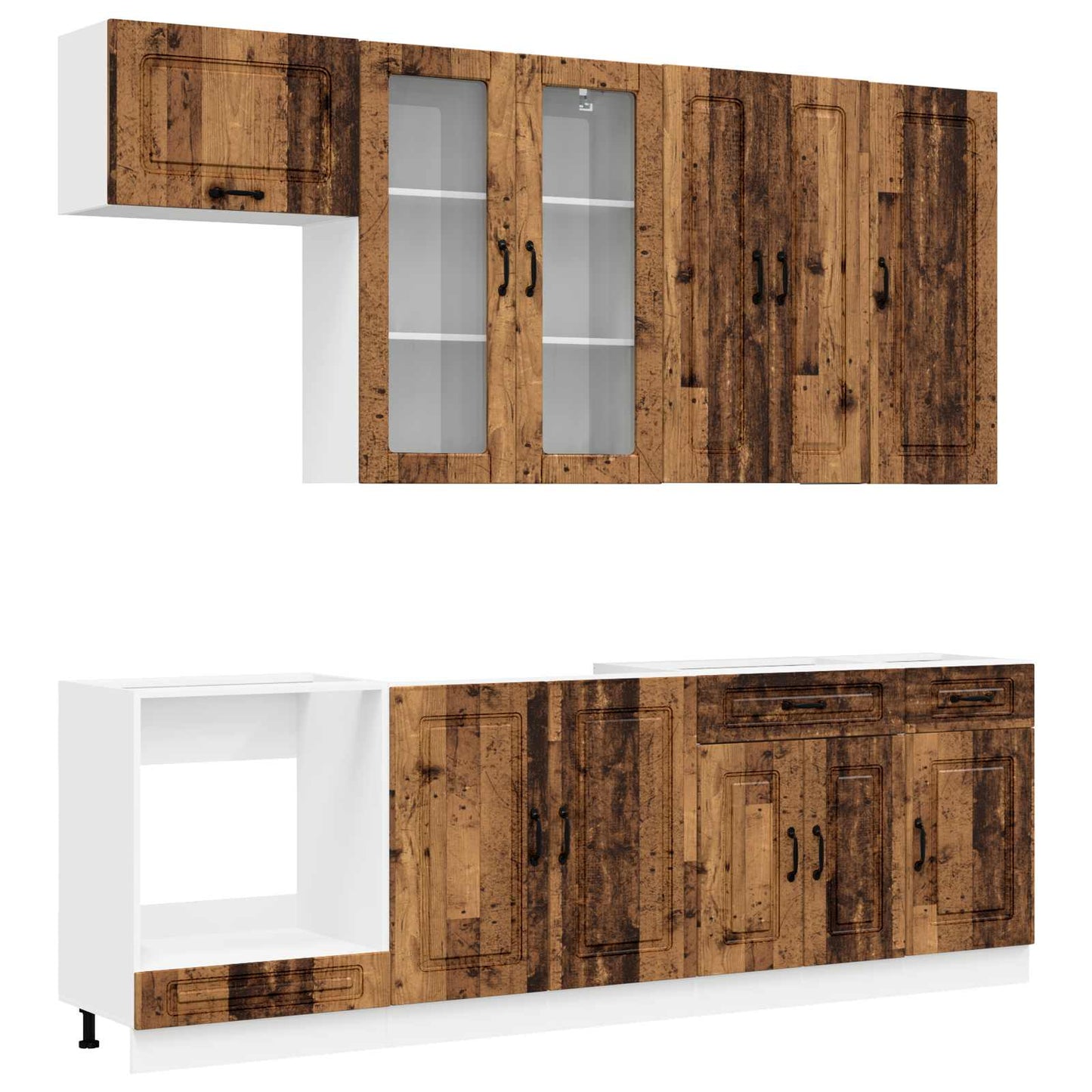 vidaXL Kitchen Unit KALMAR 8 pcs Old Wood Engineered Wood 1