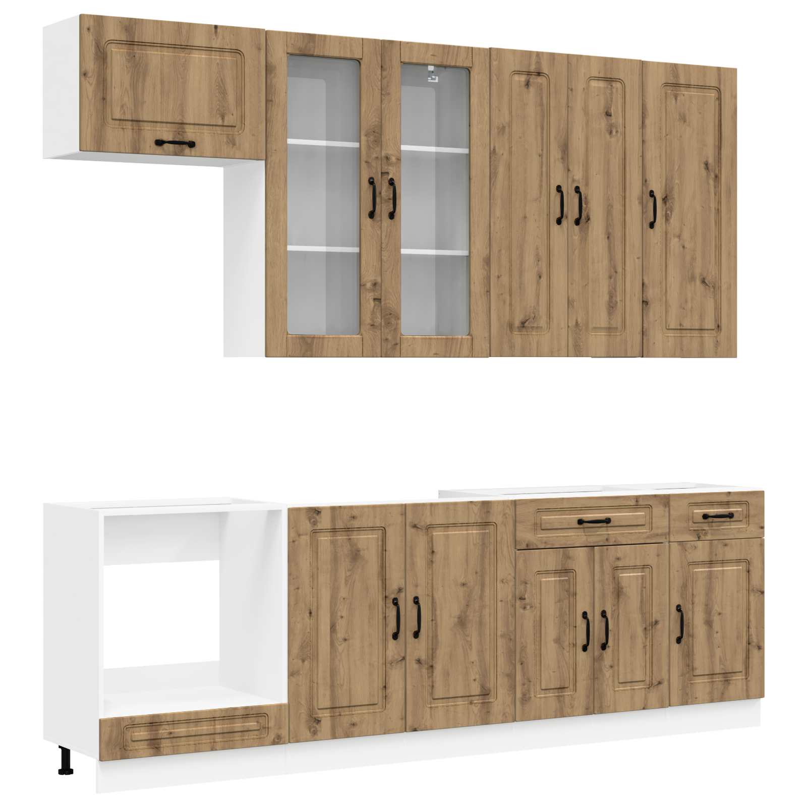 vidaXL Kitchen Unit KALMAR 8 pcs Artisan Oak Engineered Wood 2