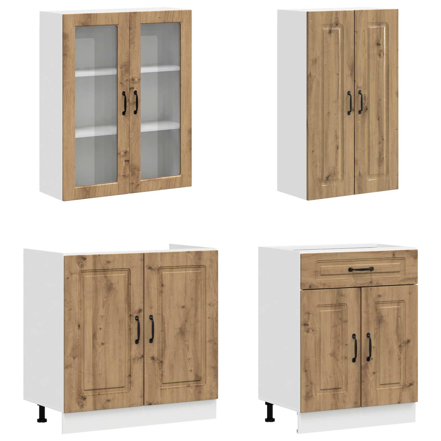 vidaXL Kitchen Unit KALMAR 8 pcs Artisan Oak Engineered Wood 3