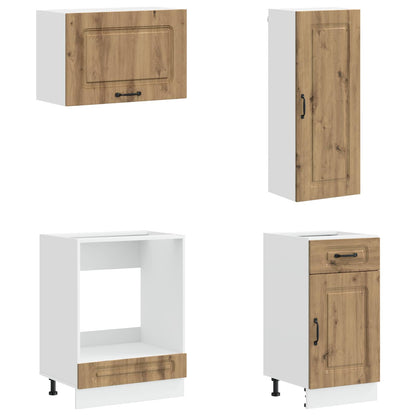 vidaXL Kitchen Unit KALMAR 8 pcs Artisan Oak Engineered Wood 4