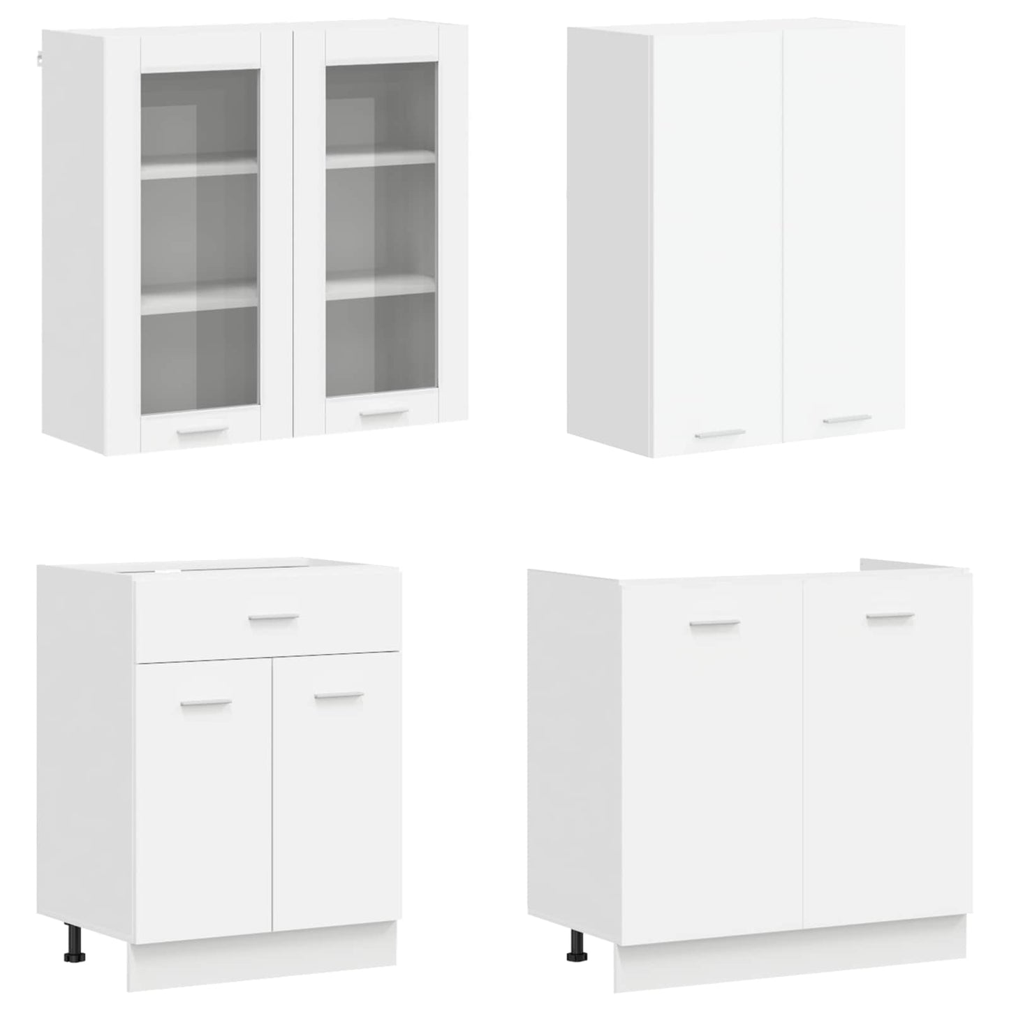 vidaXL Kitchen Unit LYON 8 pcs White Engineered Wood 3