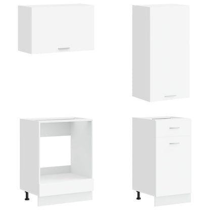vidaXL Kitchen Unit LYON 8 pcs White Engineered Wood 4