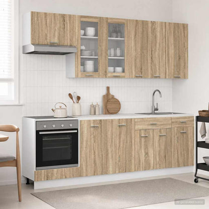 vidaXL Kitchen Unit LYON 8 pcs Sonoma Oak Engineered Wood 1