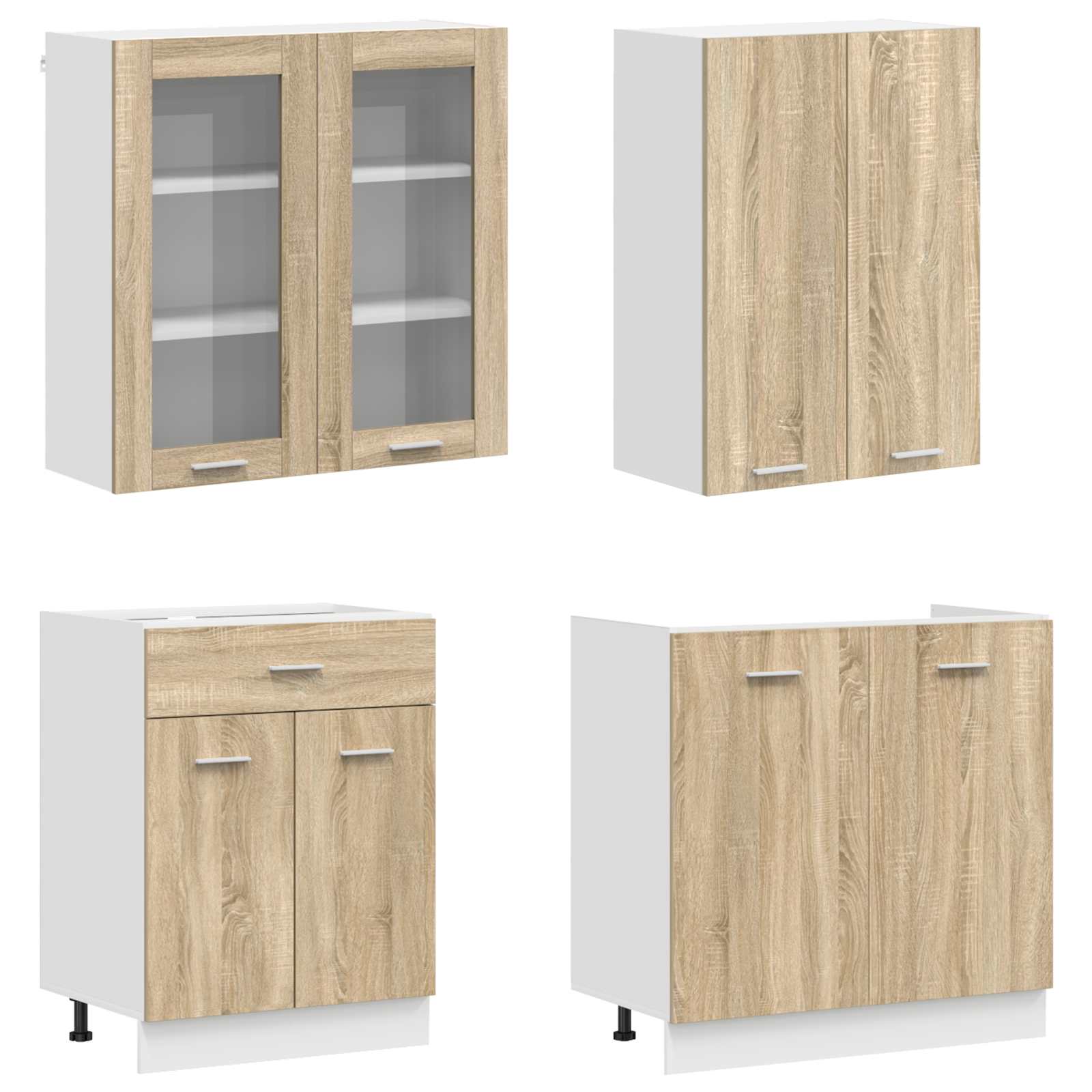 vidaXL Kitchen Unit LYON 8 pcs Sonoma Oak Engineered Wood 3