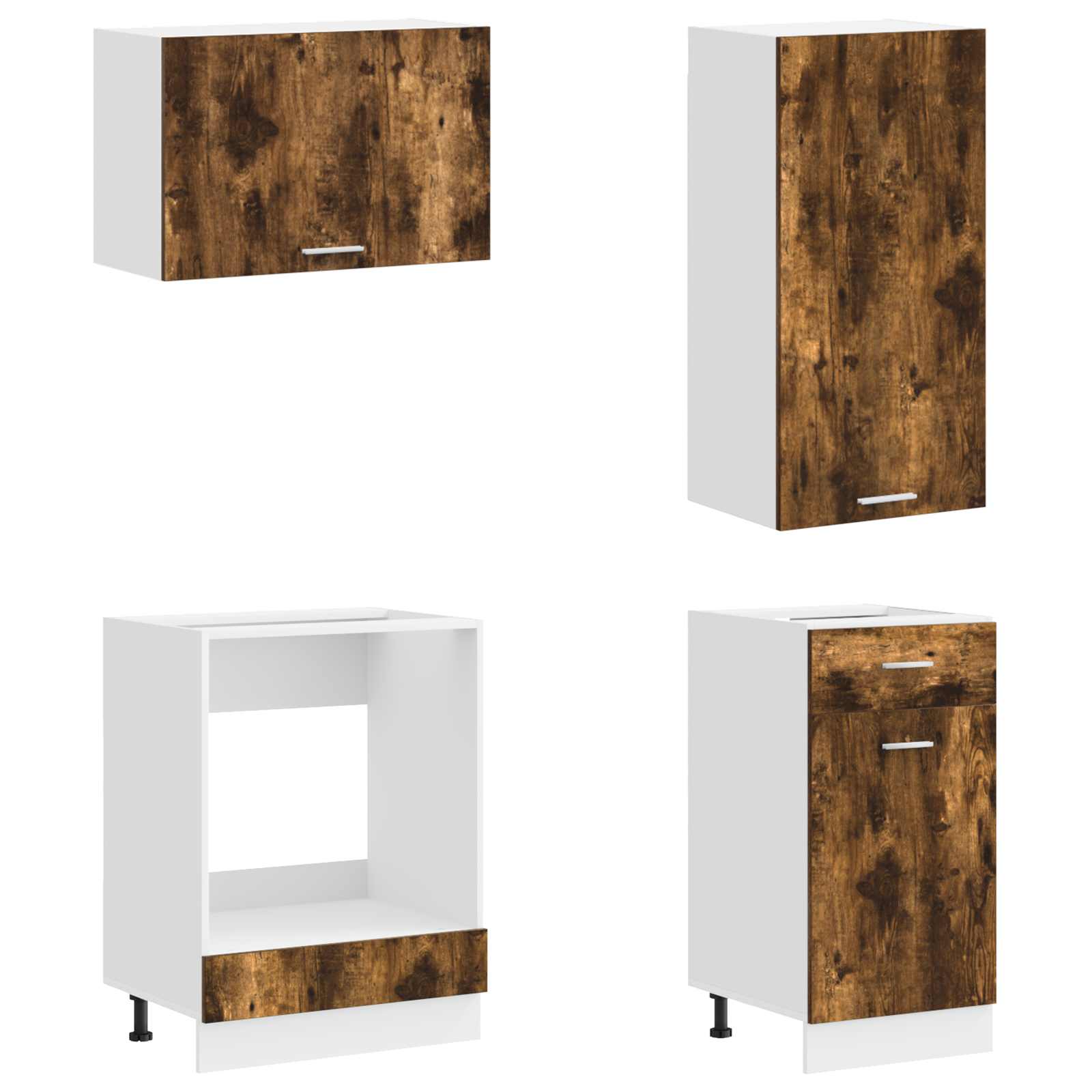 vidaXL Kitchen Unit LYON 8 pcs Smoked Oak Engineered Wood 3