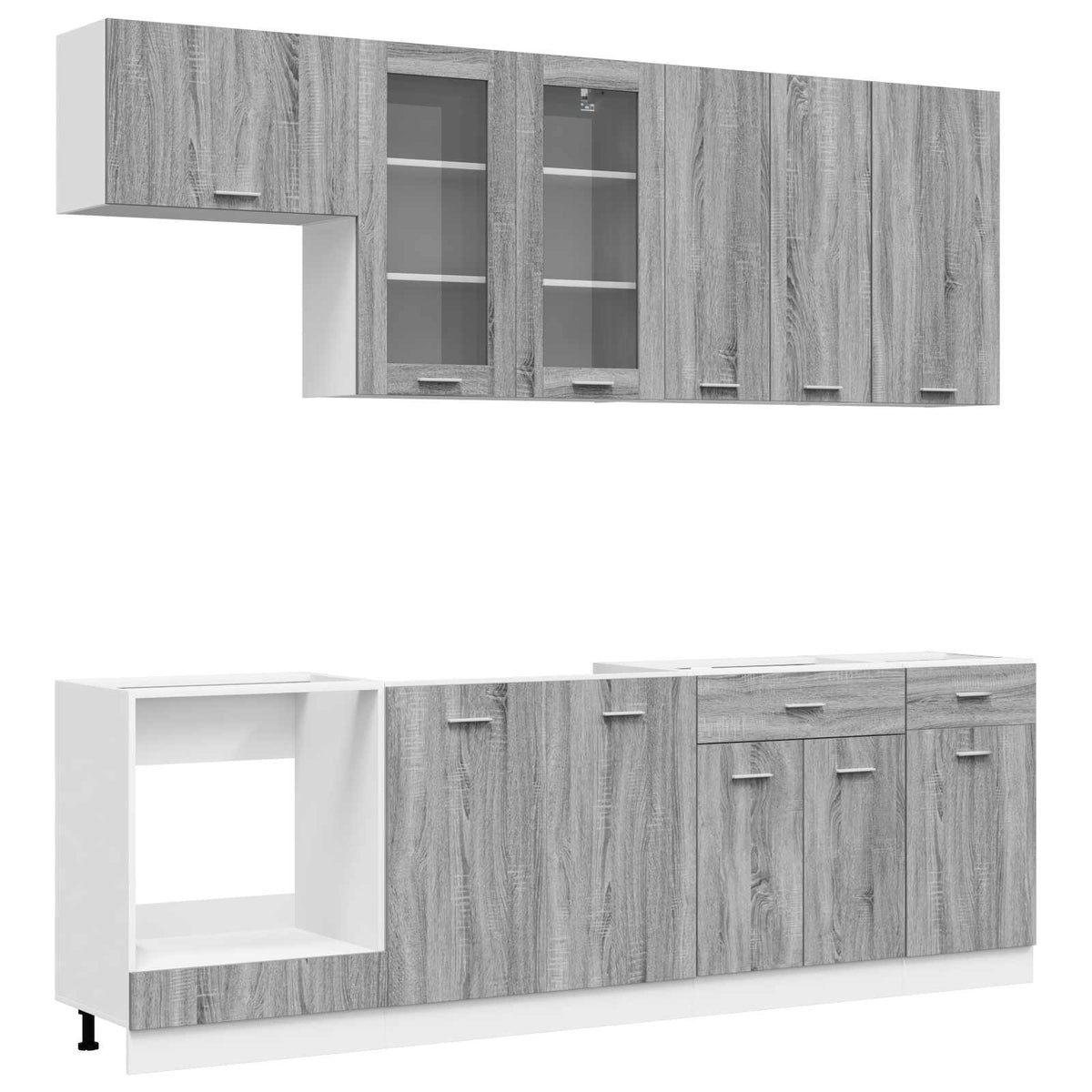 vidaXL Kitchen Unit LYON 8 pcs Grey Sonoma Engineered Wood 2
