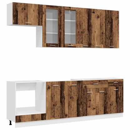 vidaXL Kitchen Unit LYON 8 pcs Old Wood Engineered Wood 1