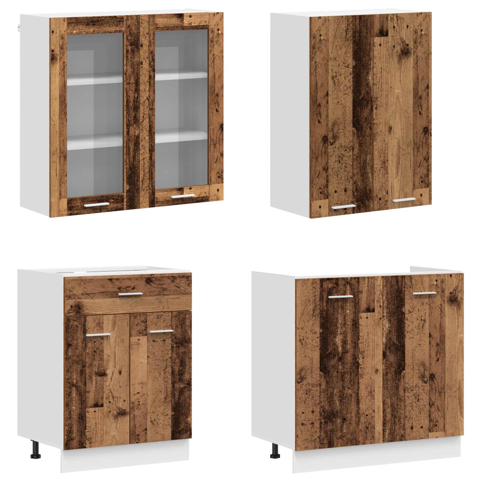 vidaXL Kitchen Unit LYON 8 pcs Old Wood Engineered Wood 2