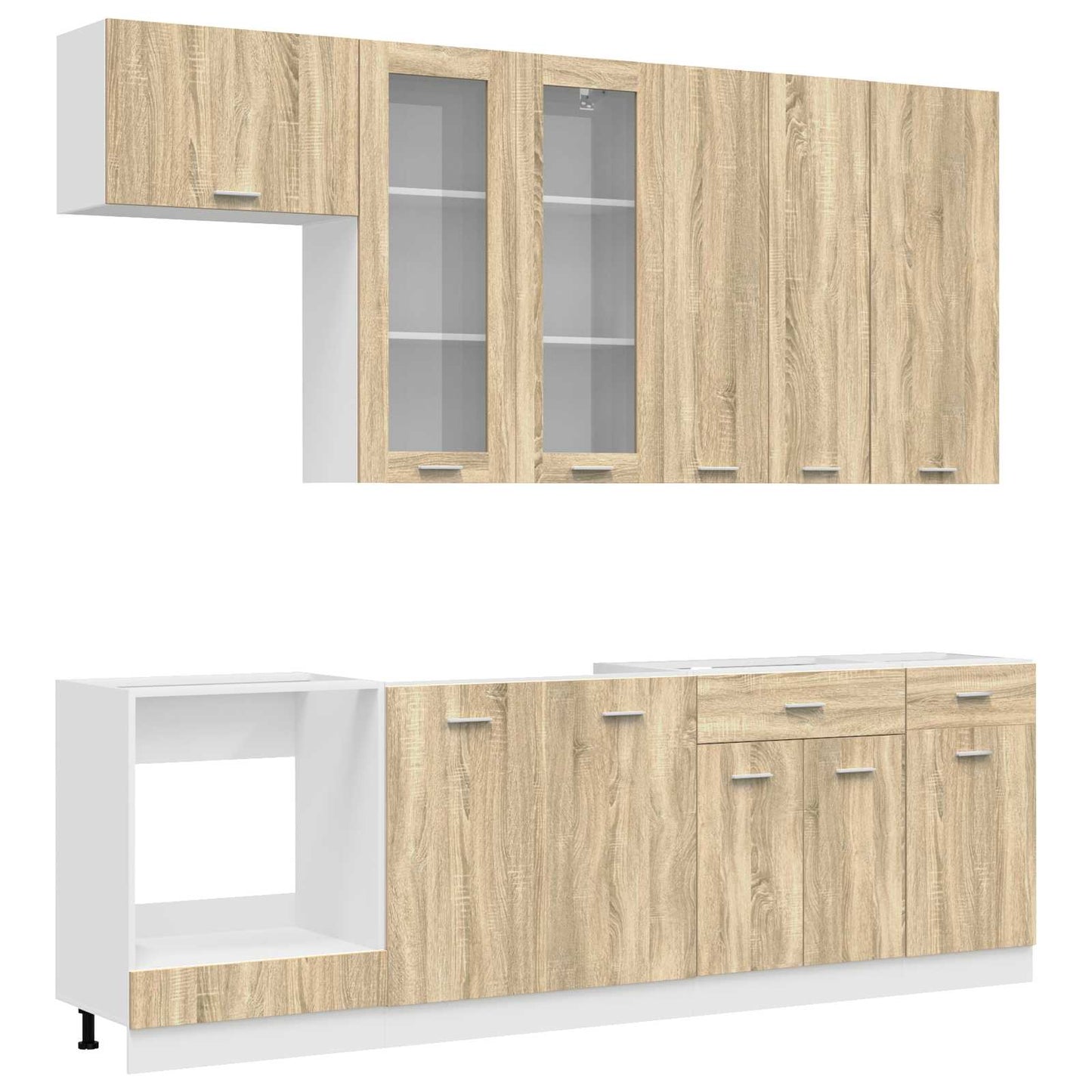 vidaXL Kitchen Unit LYON 8 pcs Sonoma Oak Engineered Wood 2