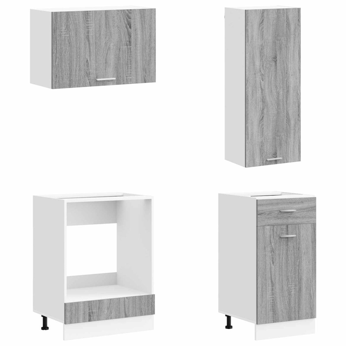 vidaXL Kitchen Unit LYON 8 pcs Grey Sonoma Engineered Wood 4