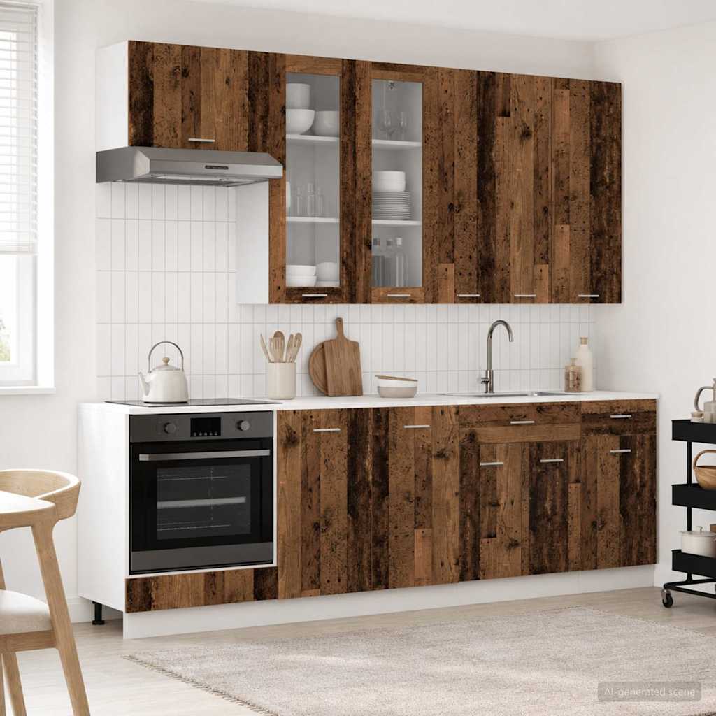 vidaXL Kitchen Unit LYON 8 pcs Old Wood Engineered Wood 1