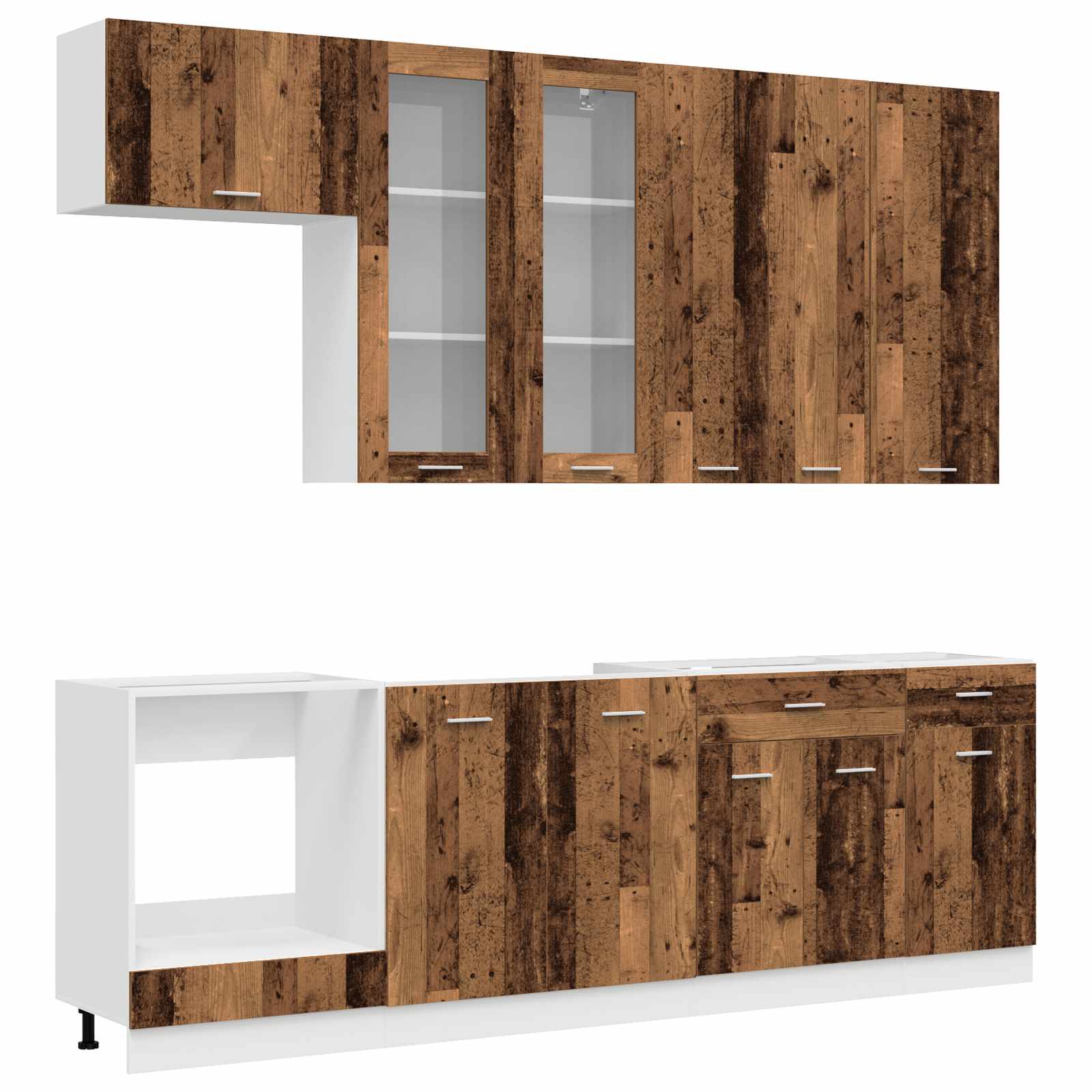vidaXL Kitchen Unit LYON 8 pcs Old Wood Engineered Wood 2